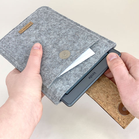 Cover til PocketBook Verse | med magnetlukning og ekstra rum | lysegrå - Shapes | Model "HAKA"