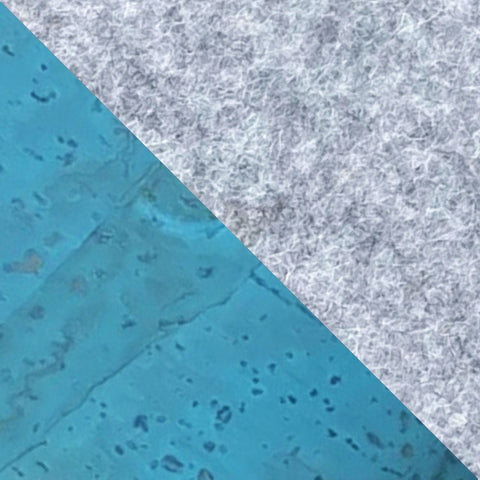 Skuldertaske til iPhone 15 Pro | lavet af filt og økologisk bomuld | lysegrå - azur | model KEDJA deluxe