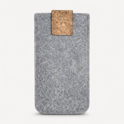 Skræddersyet telefoncover | med magnetlukning og ekstra rum | lysegrå - former | HAKA model