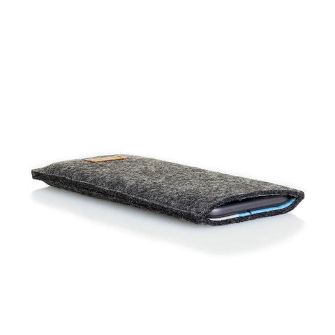 Stylish Handytasche in anthrazit für Samsung Galaxy A37 aus Filz und Baumwolle, perfekt sitzend.