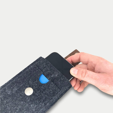 Mobiltelefon bæltetaske til Samsung Galaxy M05 | med magnetlukning og kortholder | antracit | model CLIP