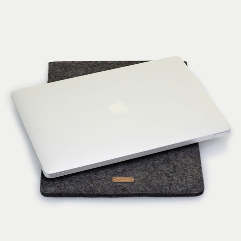 Etui til Asus ZenBook 14 | lavet af filt og økologisk bomuld | antracit - striber | Model "LET"