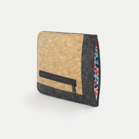 Mobiltelefontaske med kortrum til Sony Xperia 10 III | antracit - farverig | Model "ZIP"