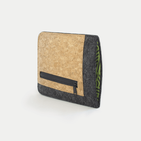 Mobiltelefontaske med kortrum til Fairphone 5 | antracit - striber | Model "ZIP"
