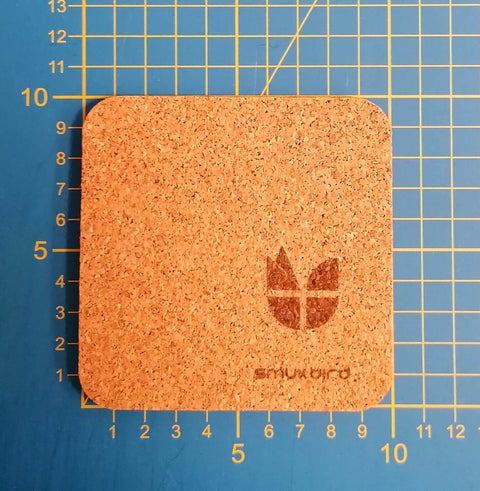 Glasskåner lavet af filt og kork | Sæt med 2 | 10x10cm | antracit