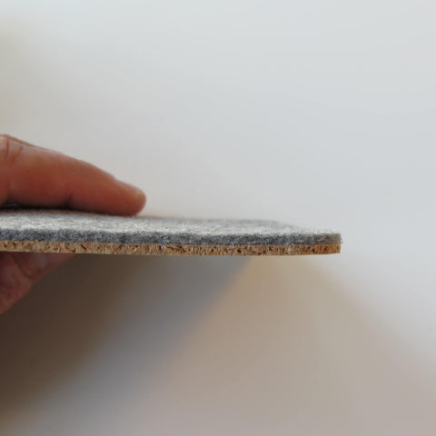 Glasskåner lavet af filt og kork | Sæt med 2 | 10x10cm | lysegrå