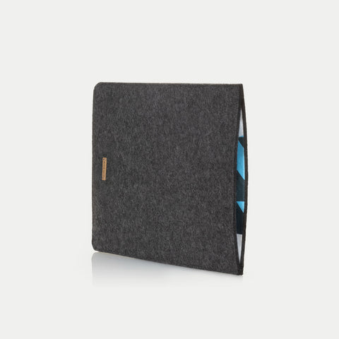 Sleeve til MacBook Air 13 | fremstillet af filt og økologisk bomuld | antracit - Shapes | "LET"-model