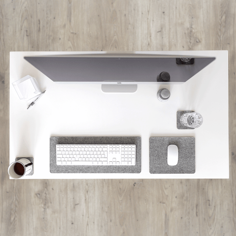 Musemåtte lavet af filt og kork | 20x25 cm | lysegrå