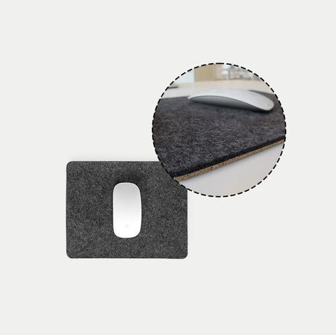 Musemåtte lavet af filt og kork | 20x25 cm | antracit