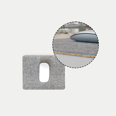 Musemåtte lavet af filt og kork | 20x25 cm | lysegrå