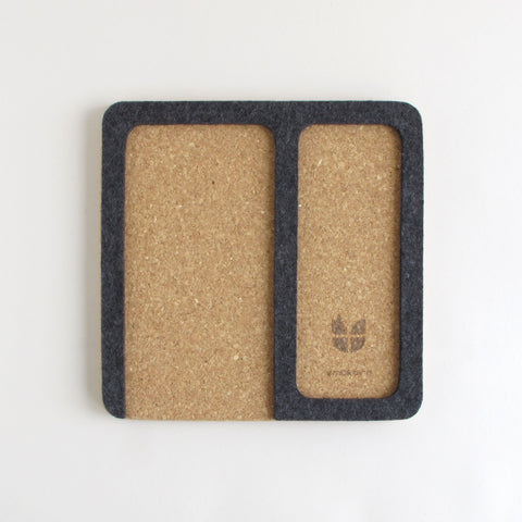 Organizer til mobiltelefon, briller, notesblok, ur & Co. | lavet af filt og kork | antracit