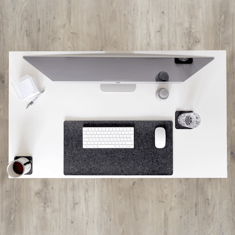 Skrivebordsunderlag af filt og kork | 30x60cm | antracit