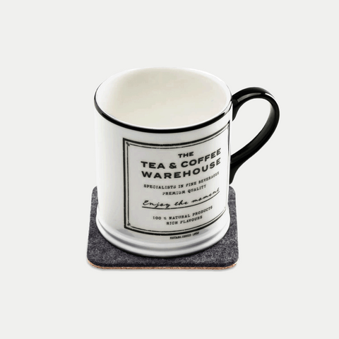 Glasskåner lavet af filt og kork | Sæt med 2 | 10x10cm | antracit