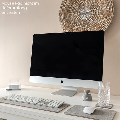 Skrivebordsunderlag af filt og kork | 20x50cm | lysegrå