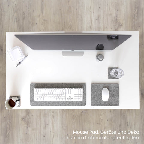 Skrivebordsunderlag af filt og kork | 20x50cm | lysegrå