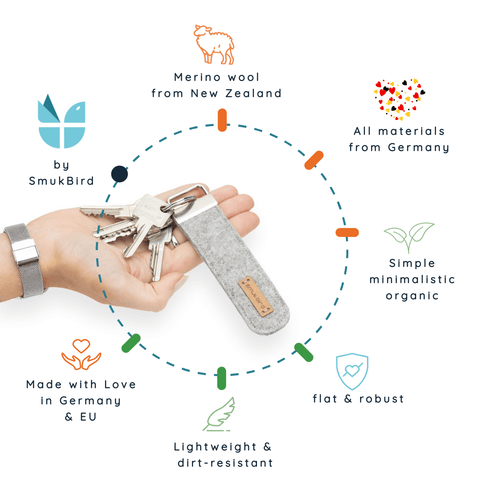 Filt nøglering | lysegrå