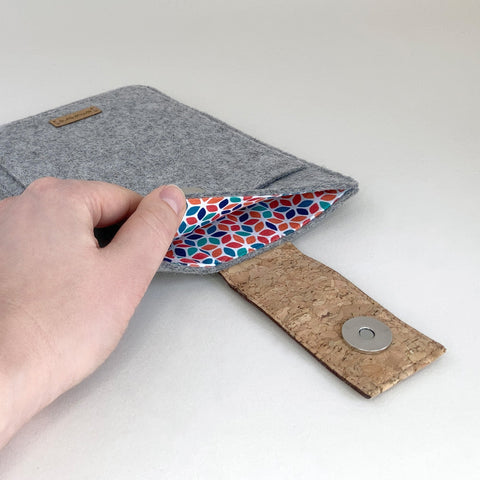 Cover til PocketBook Touch Lux 5 | med magnetlukning og ekstra rum | lysegrå - Colorful | Model "HAKA"