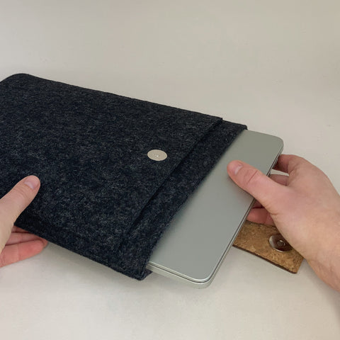 Taske til Acer Extensa | med magnetlukning og ekstra rum  | antracit - Former | Model "HAKA"