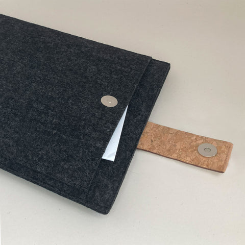 Etui til Asus Zenbook 14 | med magnetlukning og ekstra rum  | antracit - Former | Model "HAKA"