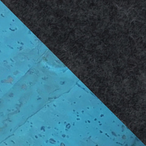 Skuldertaske til Google Pixel Fold | af filt og økologisk bomuld | antracit - azur | Model KEDJA deluxe