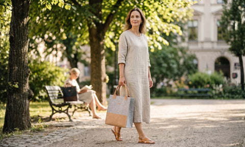 Taske af filt og kork