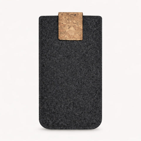 Skræddersyet telefoncover | med magnetlukning og ekstra rum | antracit - spor | HAKA model