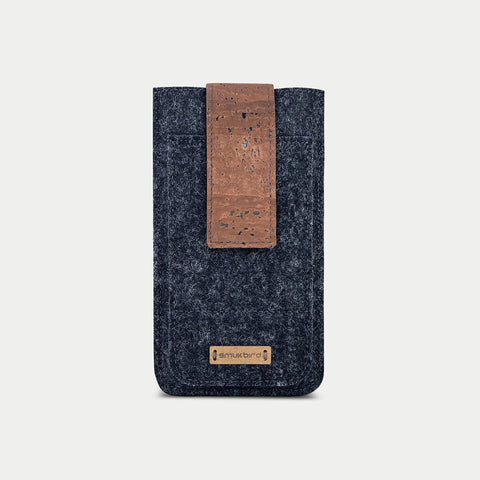 Praktisk bæltepose til iPhone 16 Pro | med magnetlukning og kortholder | antracit | model CLIP