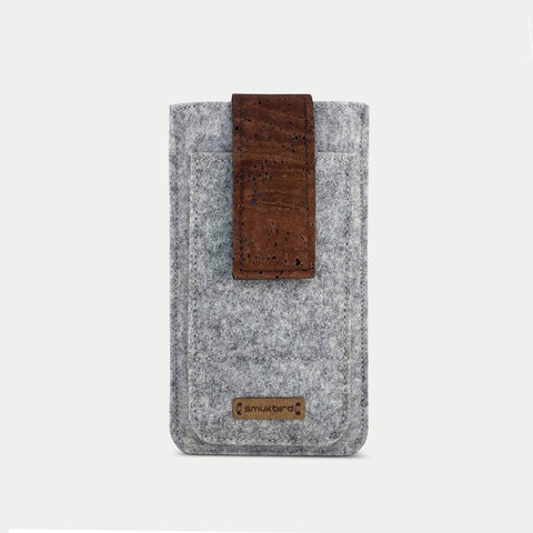 Mobiltelefon bæltetaske til Samsung Galaxy A51 | med magnetlukning og kortholder | lysegrå | model CLIP