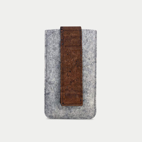 Praktisk bæltepose til iPhone 16e | med magnetlukning og kortholder | lysegrå | model CLIP