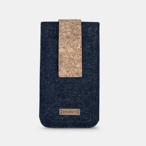 Skræddersyet telefoncover | med magnetlukning og ekstra rum | antracit - spor | HAKA model