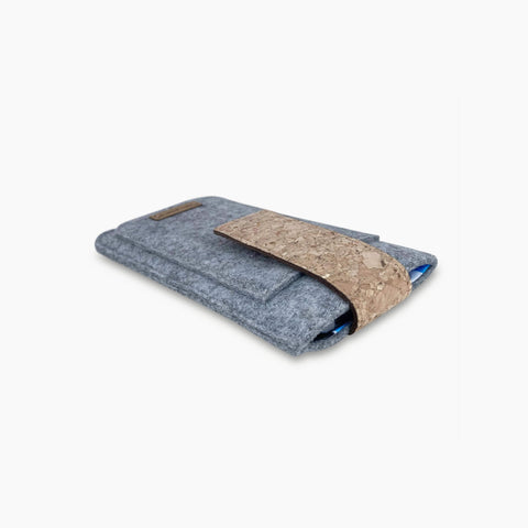 Handytasche für iPhone 12 Pro Max | mit Magnetverschluss und extra Fach | hellgrau - Shapes | Modell HAKA