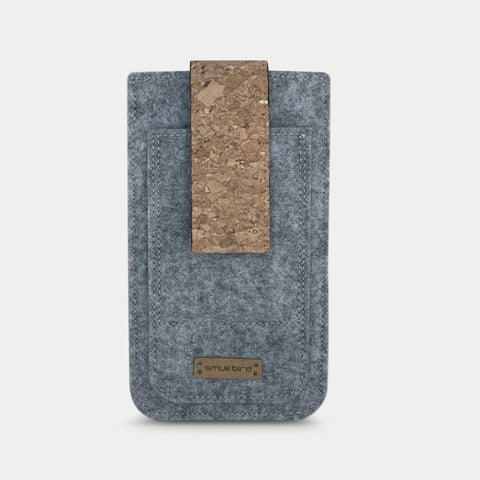 Handytasche für iPhone 12 Pro Max | mit Magnetverschluss und extra Fach | hellgrau - Shapes | Modell HAKA