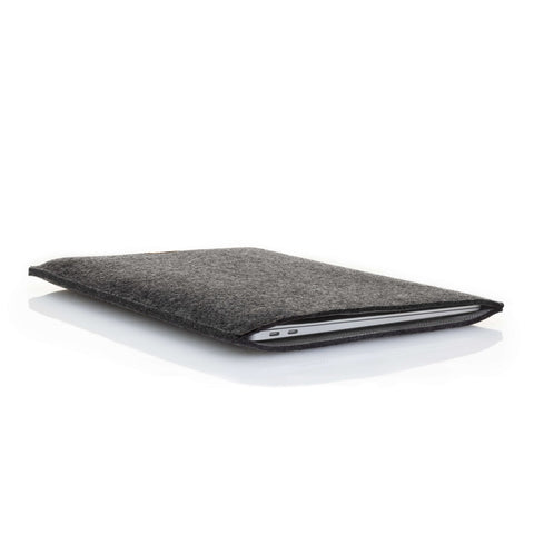 Etui til Asus Vivobook 16 | lavet af filt og økologisk bomuld | antracit - spor | Model "LET"