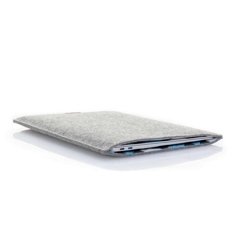 Taske til Huawei Matebook D14 | lavet af filt og økologisk bomuld | lysegrå - Former | Model "LET"