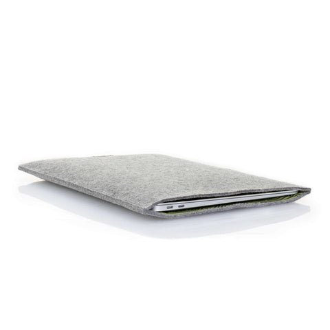 Etui til Samsung Galaxy Book | lavet af filt og økologisk bomuld | lysegrå - Striber | Model "LET"
