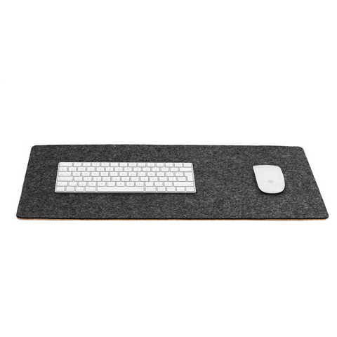 Skrivebordsunderlag lavet af filt og kork | 45x65cm | antracit