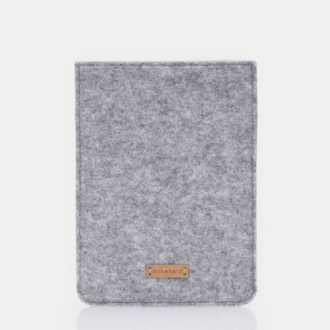 Cover til Tolino Shine 5 | lavet af filt og økologisk bomuld | lys grå - shapes | Model "LET"