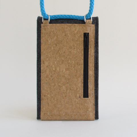 Skuldertaske til Fairphone 3 | lavet af filt og økologisk bomuld | antracit - former | Model KEDJA