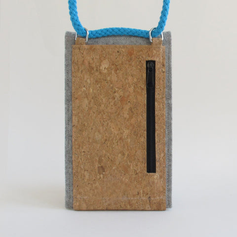 Skuldertaske til Fairphone 3 | lavet af filt og økologisk bomuld | lysegrå - former | Model KEDJA