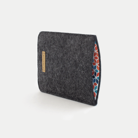 Mobiltelefon cover til OnePlus Nord 2T | lavet af filt og økologisk bomuld | antracit - farverig | Model "LET"
