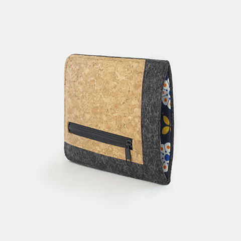 Mobiltelefoncover med kortrum til Google Pixel 7a | antracit - blomst | Model "ZIP"