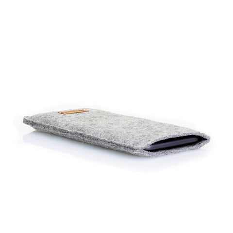 Mobiltelefon cover til Xiaomi Poco X4 Pro | lavet af filt og økologisk bomuld | lysegrå - spor | Model "LET"