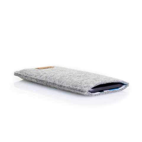 Mobiltelefon cover til Xiaomi Redmi Note 10 Pro | lavet af filt og økologisk bomuld | lysegrå - former | Model "LET"