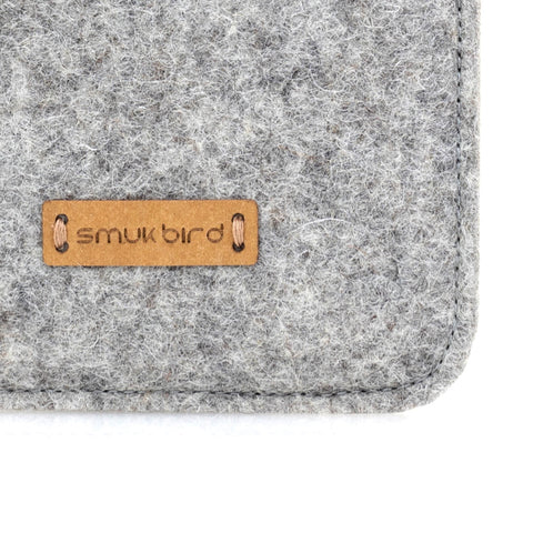 Mobiltelefon cover til Xiaomi Poco X4 Pro | lavet af filt og økologisk bomuld | lysegrå - blomstrer | Model "LET"