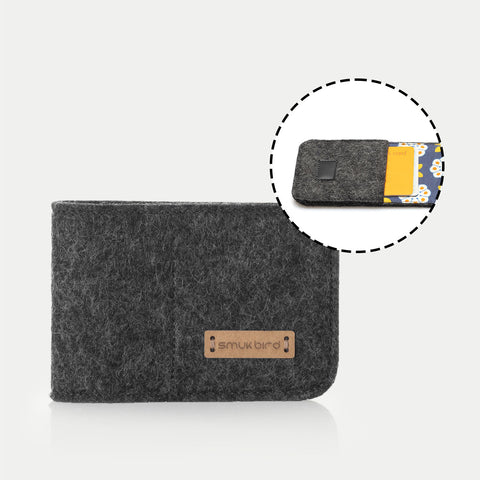 EC-kortetui lavet af filt | antracit - Bloom