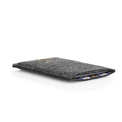 Etui til PocketBook Verse Pro | lavet af filt og økologisk bomuld | antracit - blomst | Model "LET"