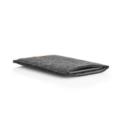 Etui til PocketBook Basic 4 | lavet af filt og økologisk bomuld | antracit - spor | Model "LET"