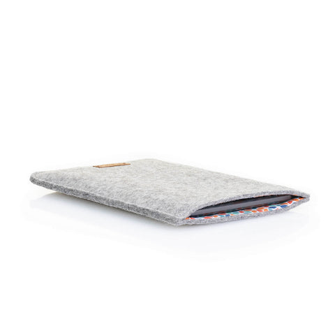 Etui til Kindle Paperwhite 10 | lavet af filt og økologisk bomuld | lysegrå - farverig | Model "LET"