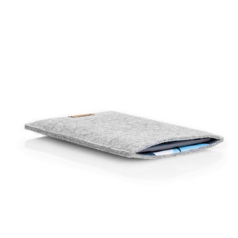 Cover til Kindle Oasis 10 | lavet af filt og økologisk bomuld | lysegrå - former | Model "LET"
