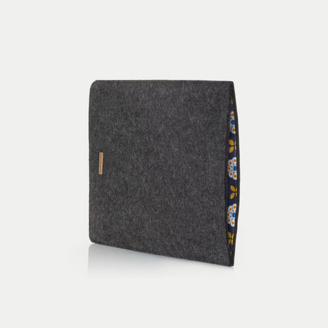 Sleeve til MacBook Air 13 | fremstillet af filt og økologisk bomuld | antracit - Bloom | "LET"-model